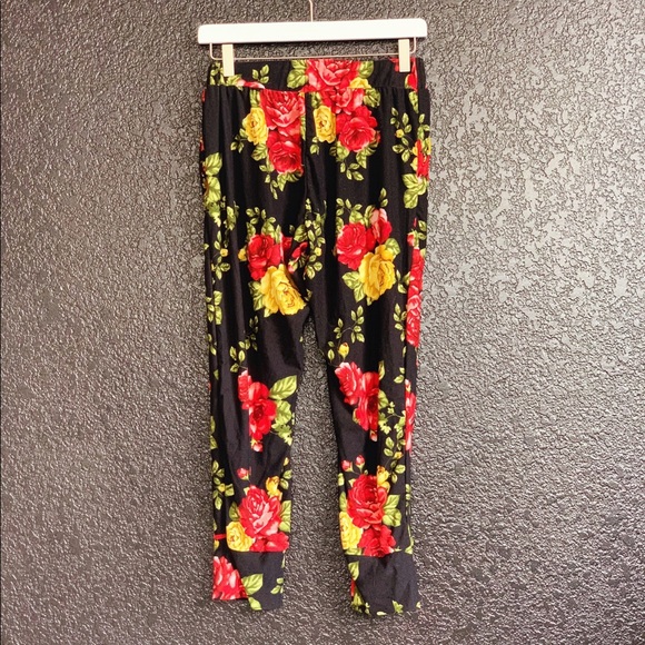 *Sold* Floral Joggers - Picture 2 of 2